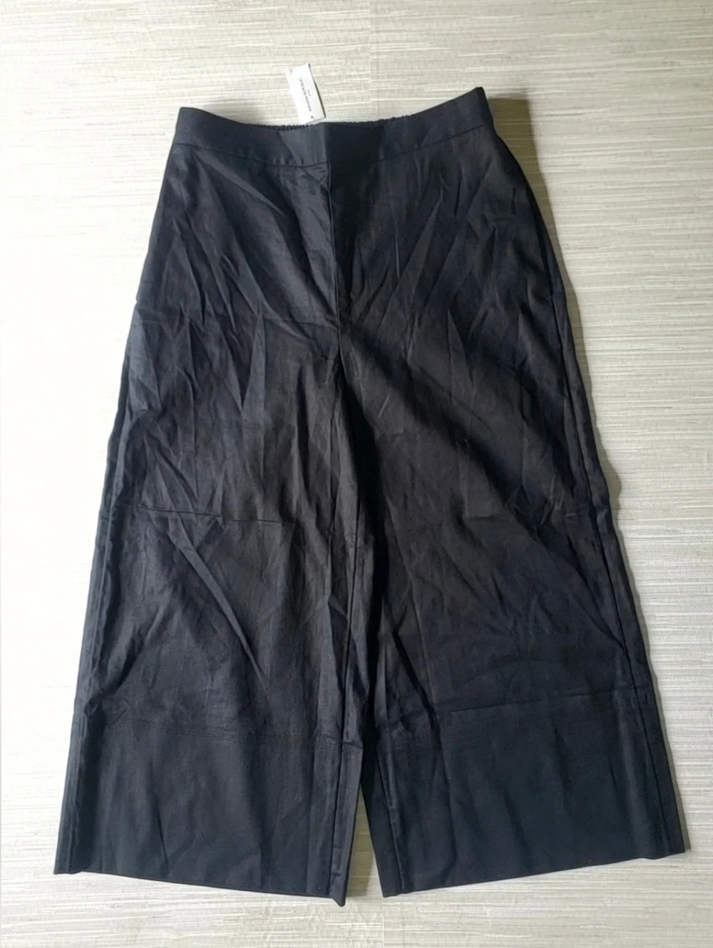 Banana Republic Linen Blend Wide Leg Cropped Pull-On Pants Black S, M, L, XL NWT